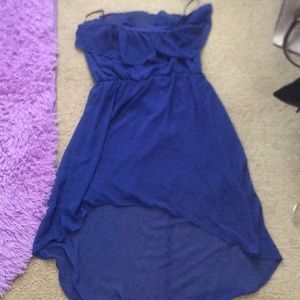 Strapless blue dress